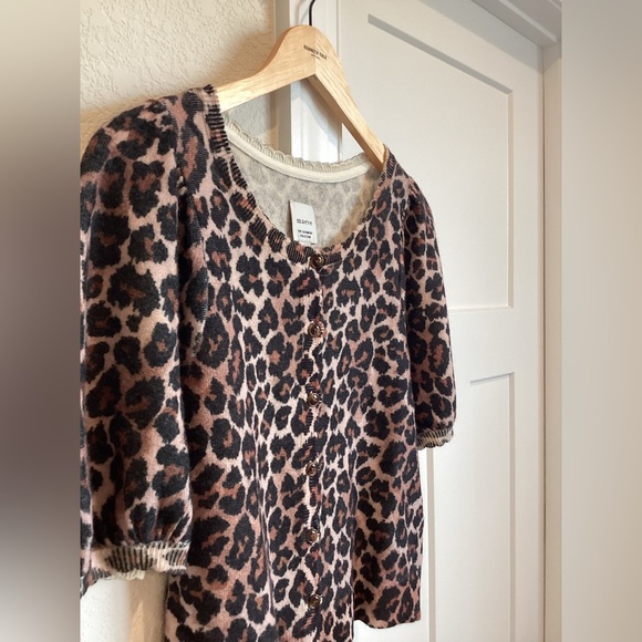🐆Anthroplogie CASHMERE Puff-Sleeve Cardigan Sweater Maeve NEW Medium - Picture 5 of 15